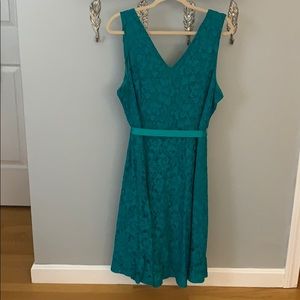 Teal lace cocktail dress